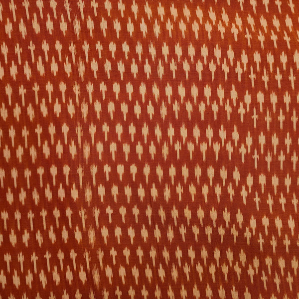 Pure Cotton Mercerised Dark Orange  With Cream Small Plus Motif Woven Fabric