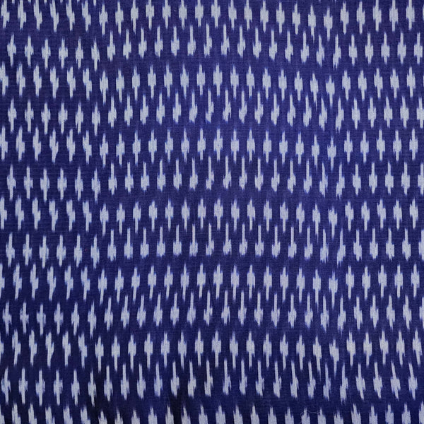 Pure Cotton Mercerised Deep Blue With Cream Small Plus Motif  Woven Fabric