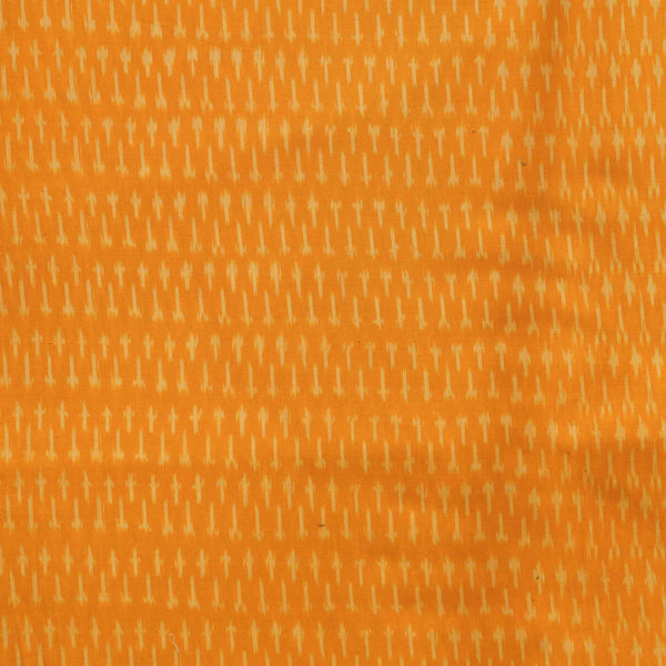 Pre Cut (1.40 Meter) Pure Cotton Mercerised Ikkat Yellow With Tiny Weaves Woven Fabric