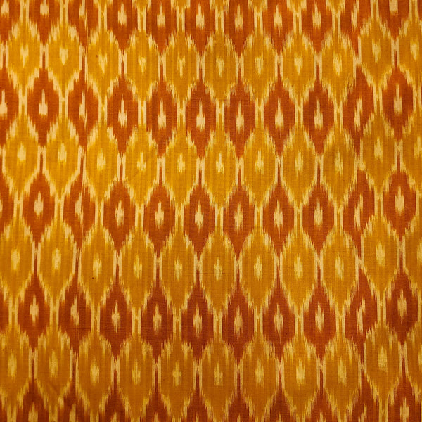 Pure Cotton Mercerised Mustard With Orange Weaves Woven Fabric