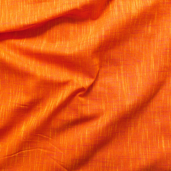 Pure Cotton Mini Orange Small Checks Fabric