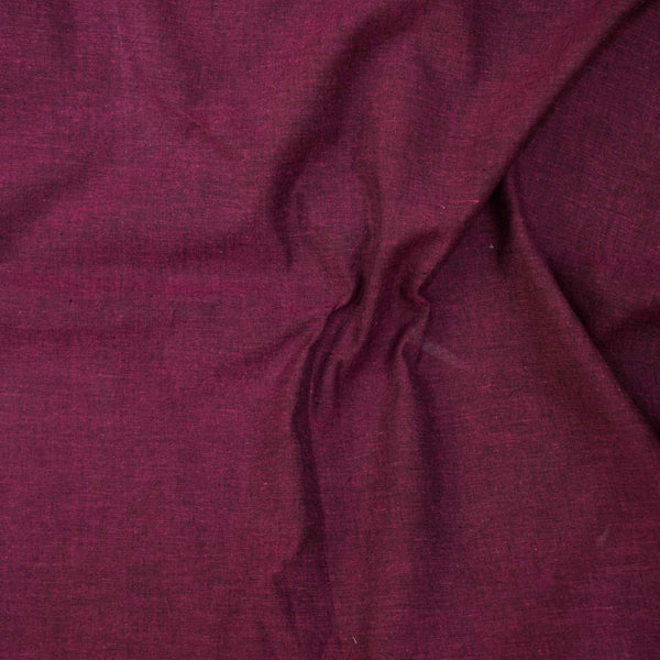 Pure Cotton Plain Purple Hand Woven Fabric