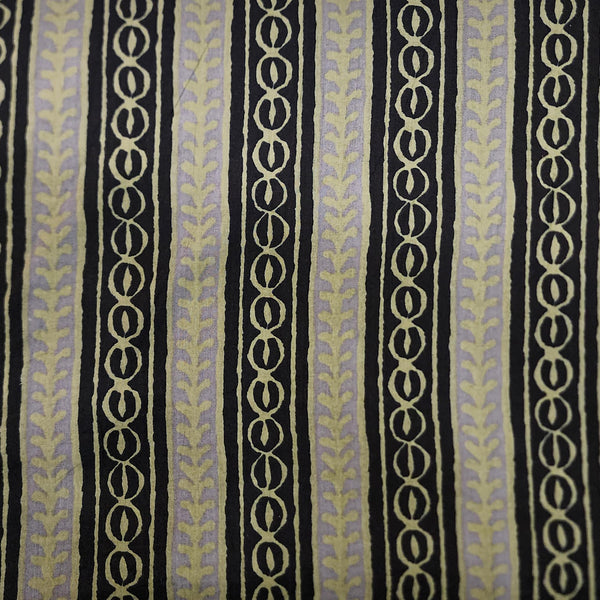 Pure Cotton Screen Print Sandy Brown With Black Border Design Print Fabric