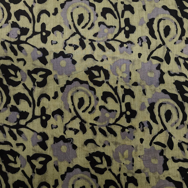 Pure Cotton Screen Print Sandy With Black Design Print Fabric