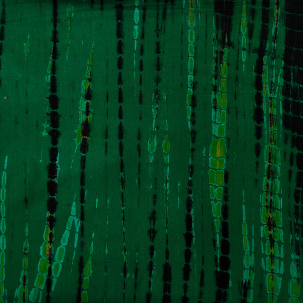 Pure Cotton Shibori Dark Green With Balck Tie And Dye Fabric