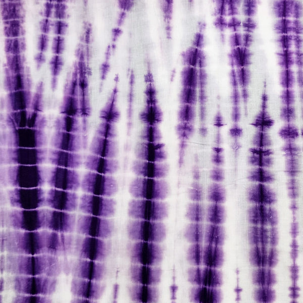 ( Pre-Cut 2 Meter ) Pure Cotton Shibori Dark Purple Tie And Dye Fabric