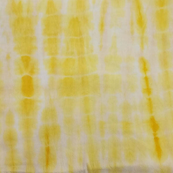 Pure Cotton Shibori Yellow Hand Made Fabric