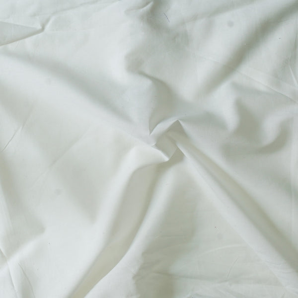 ( Width 56 Inches )Pure Cotton Slub White Hand Woven Fabric