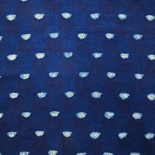 Pure Cotton Special Akola  Indigo Intircate Design Hand Block Print Fabric