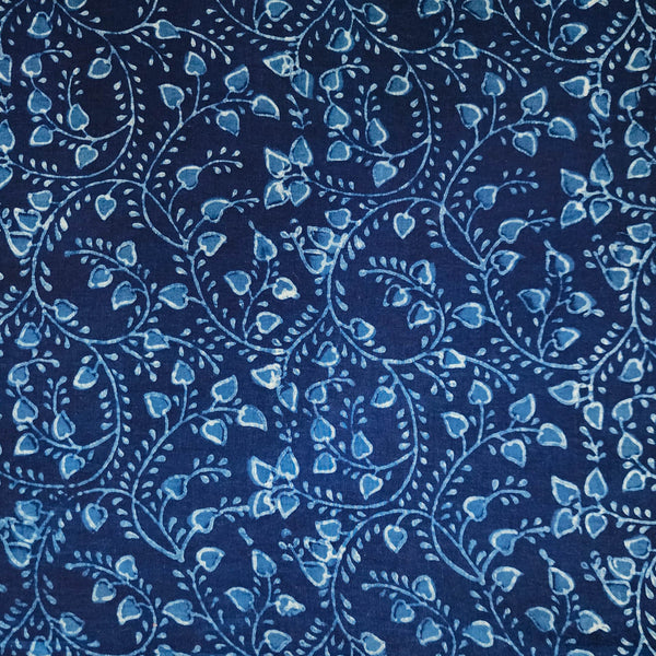 Pure Cotton Special Akola  Indigo Intricate Jaal Hand Block Print Fabric