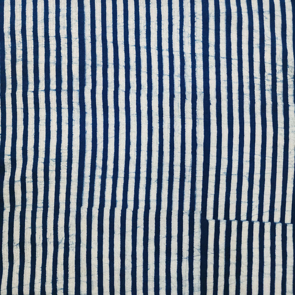 Pure Cotton Special Akola  Indigo Stripes Hand Block Print Fabric