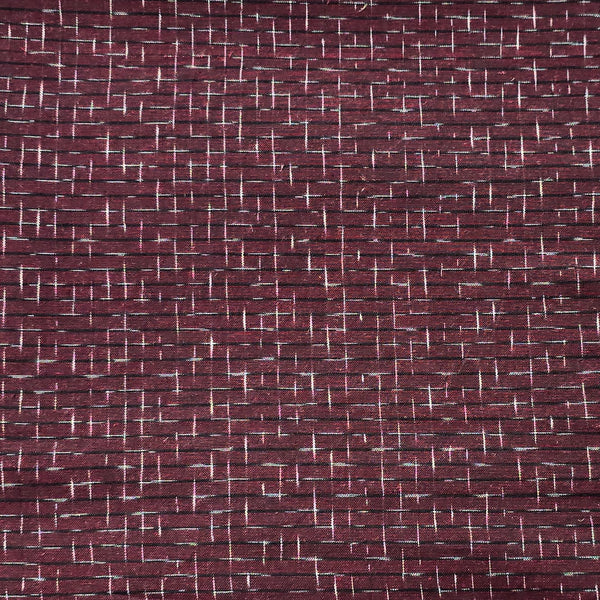 Pure Cotton Special Double Ikkat Brown With Small Checks  Woven Fabric