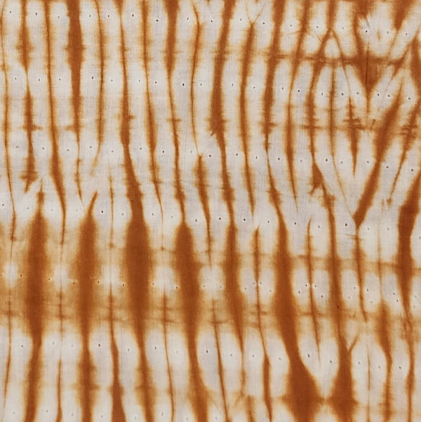 Pure Cotton Thread Shibori Brown Fabric