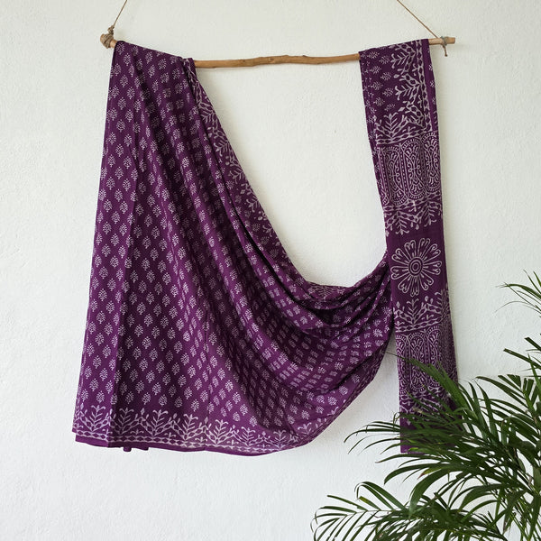 TARA-Pure Cotton Purple With White Saree TARA-Pure Cotton Purple With White Saree