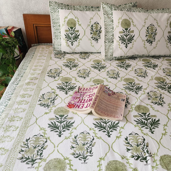 TROPICAL FORESTS - Pure Cotton Jaipuri Cotton Double Bedsheet