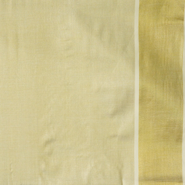 Tissue Plain Gold Hand Woven With Border Fabric