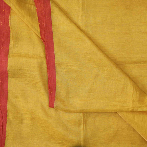 Tissue Plain Mustard  Hand Woven Fabric