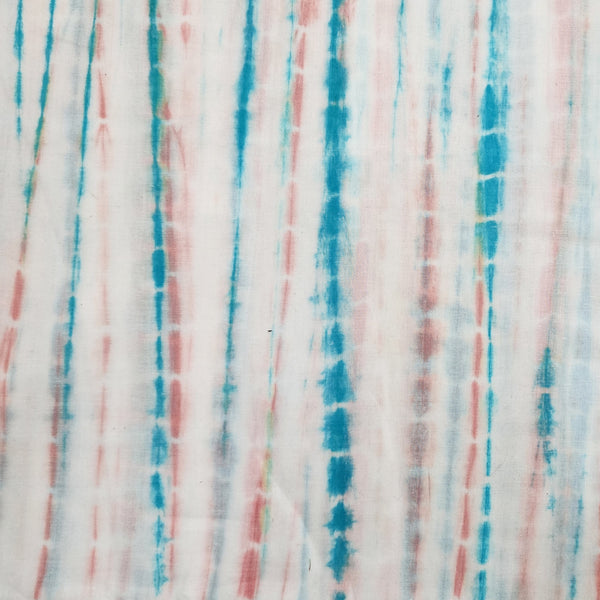 Pure Cotton Shibori Blue Rust Pink Tie And Dye Fabric