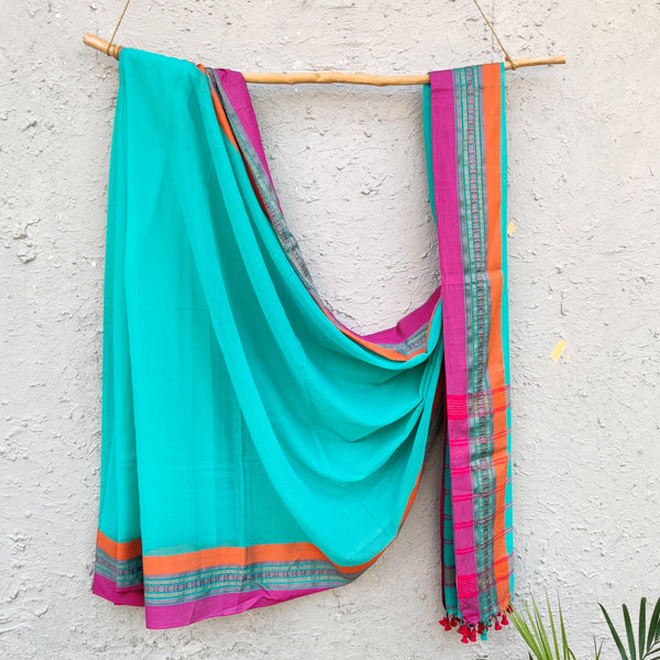 AKAASHI - Pure Cotton Blue Bengal Handloom Saree