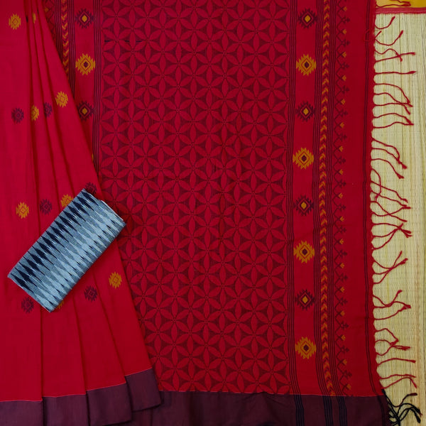 AROHI - Pure Cotton Bengal Weaves Red