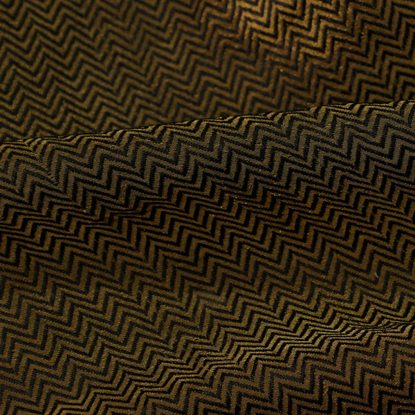 Banarasi Brocade Black Zig Zag Woven Fabric