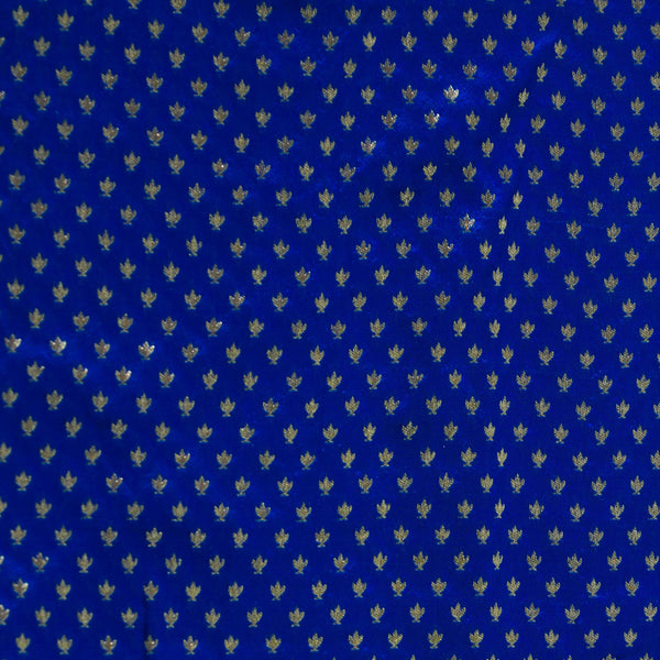 Banarasi Brocade Blue With Very Tiny Motifs Woven Fabric