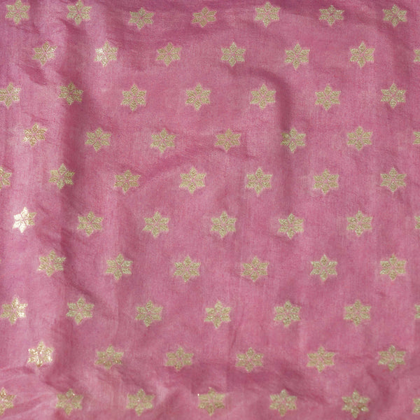 Banarasi Brocade Lilac With Tiny Gold Flower Motifs Woven Fabric