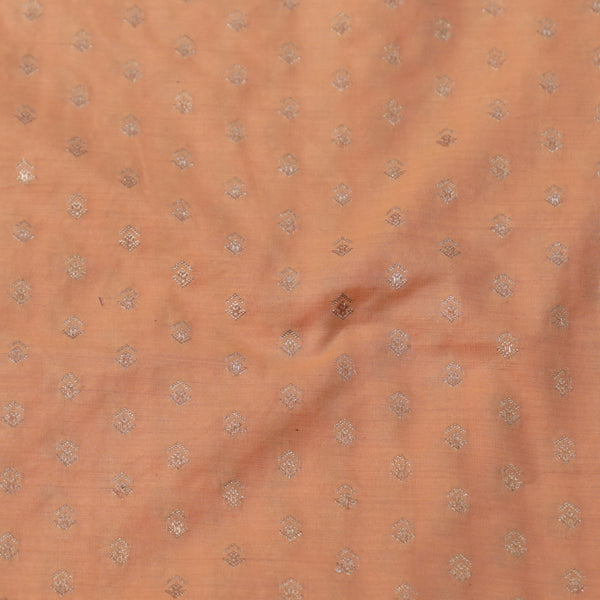 Banarasi Brocade Pastel Peach With Tiny All Over Motifs Woven Fabric