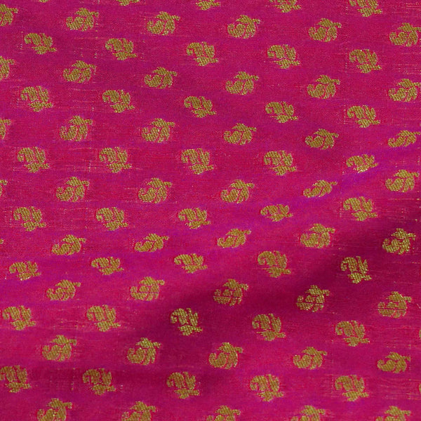 Banarasi Brocade Pink With Gold Kairi Motifs Woven Fabric