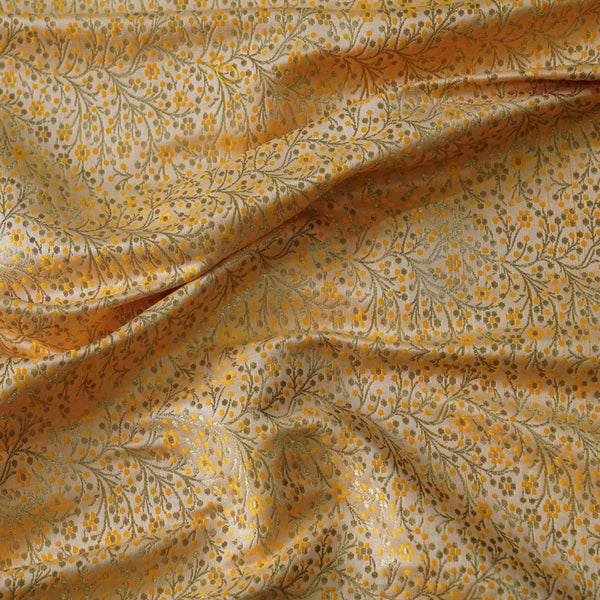 Banarasi Brocade Royal Mango With All Over Cherry Tree Woven Fabric