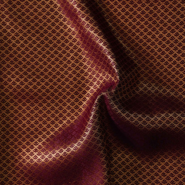 Brocade Maroon Burgandy With Very Tiny Gold Motifs Reversibe Fabric