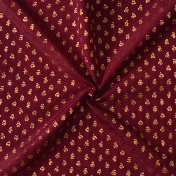 Brocade Maroon With Tiny Zari Kairi Woven Fabric