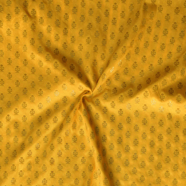 Brocade Mustard With Simple Gold Motifs Woven Fabrics