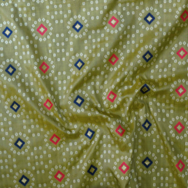 Brocade Pastel Green Pink Blue And Cream Patola Woven Fabric