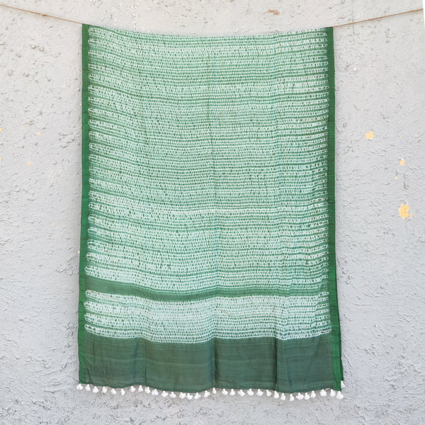 Chandani - Cotton Silk Green Thread Shibori Dupatta