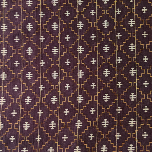 Chanderi Lurex Umber With Patterned Fabric