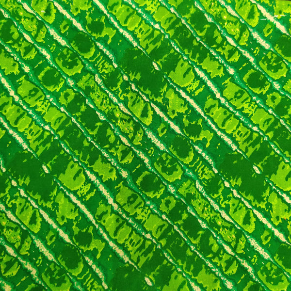 Pure Cotton Screen print Green Fabric