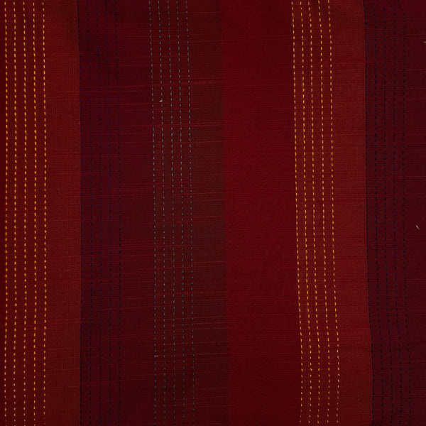 Cotton Silk Shades Of Red Kaatha Stripes Fabric