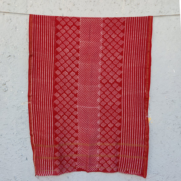 Chanderi Akola Madder Hand Block Printed Dupatta