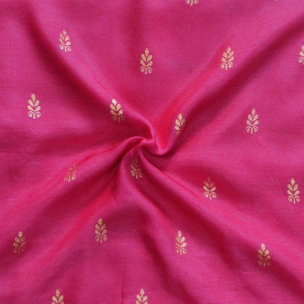 Dola Silk Royal Pink With Small Zari Motifs Woven Fabric