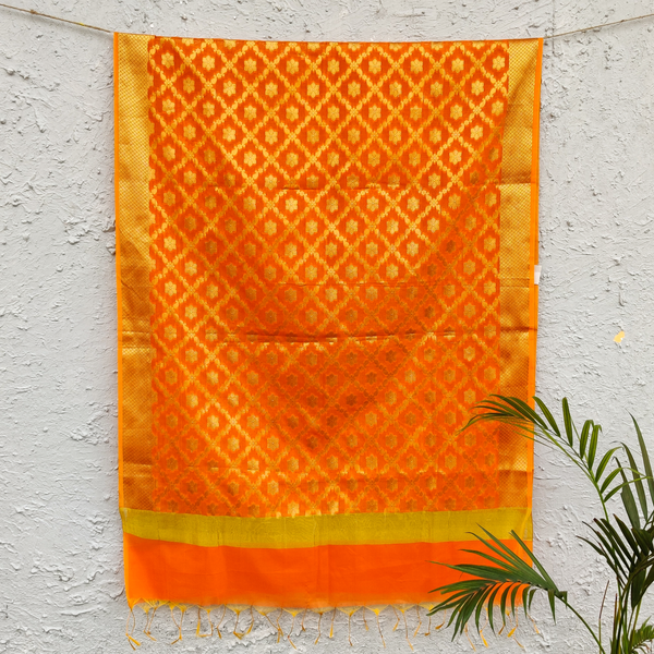 GUL - Orange Banarasi Jaali Brocade Dupatta