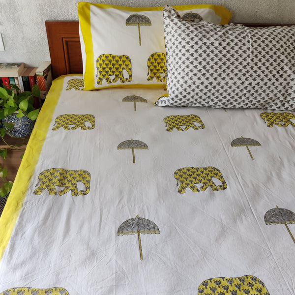 Gardens Of Rajasthan Pure Cotton Jaipuri Double Bedsheet