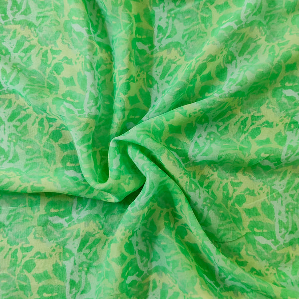 Georgette Green Abstract Fabric