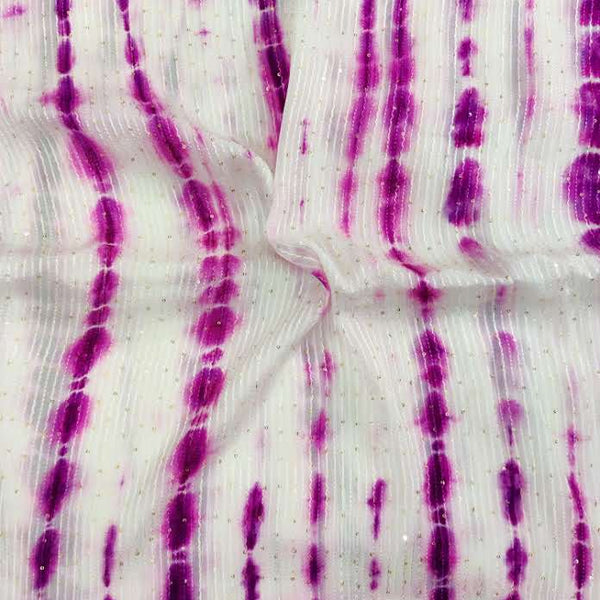 Georgette Purple Shibori Kaatha Flowy Fabric