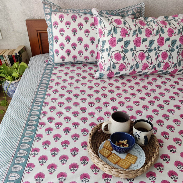 Gulzaar Pure Cotton Jaipuri Double Bedsheet Thread Count 250