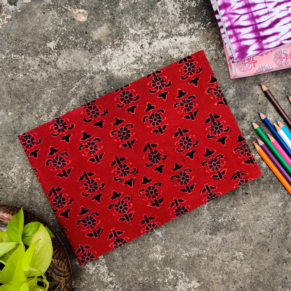 Handmade Upcycled Ajrak Madder Sketch Book