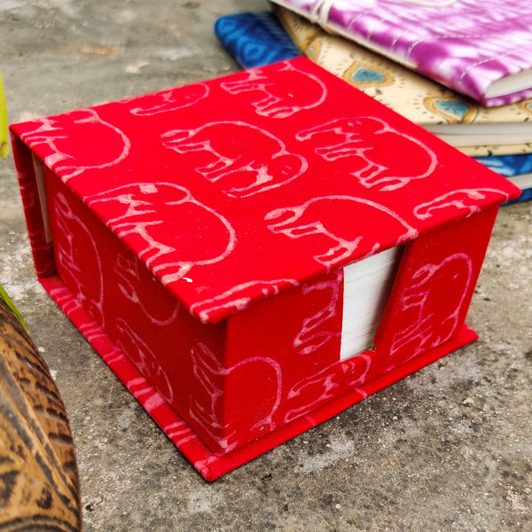 Handmade Upcycled Akola Elephant Red Slip Box