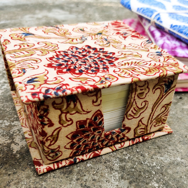 Handmade Upcycled Kalamkari Beige Slip Box