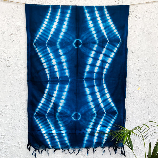 INDI - Shibori Printed Lined Textured Dupatta