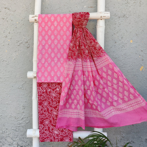 KUNTI- Pure Cotton Simple Everyday Wear Jaipuri Set Kota Dupatta